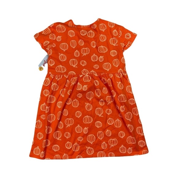 Cat & Jack Orange Halloween Dress with Pumpkin Print NWT Size L (10/12) - Picture 3 of 5